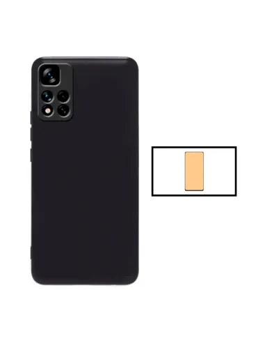 Kit Película CeramicGlass + Capa Silicone Líquido para Xiaomi Redmi 10 Prime 2022 - Preto