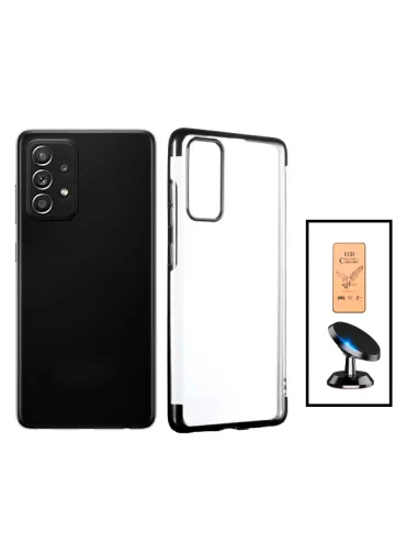 Kit Película CeramicGlass + Capa SlimArmor + Suporte Magnético para Samsung Galaxy A52 5G - Preto