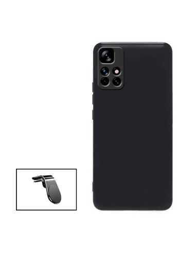 Kit Suporte Magnético L Safe Driving Carro + Capa Silicone Líquido para Xiaomi Redmi Note 11S