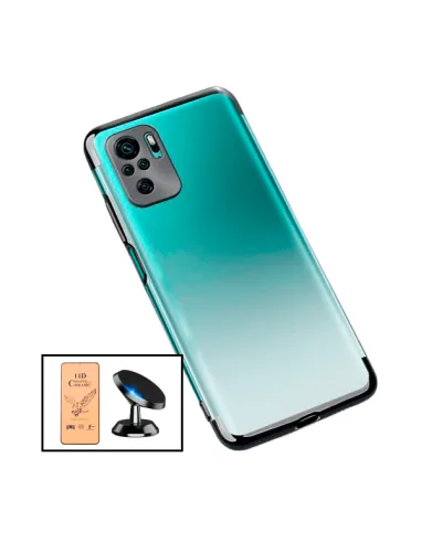 Kit Película CeramicGlass + Capa SlimArmor + Suporte Magnético para Xiaomi Redmi Note 10 Pro - Preto