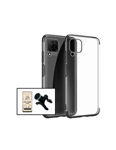 Kit Película CeramicGlass + Capa SlimArmor + Suporte Magnético Reforçado para Samsung Galaxy A12 - Preto