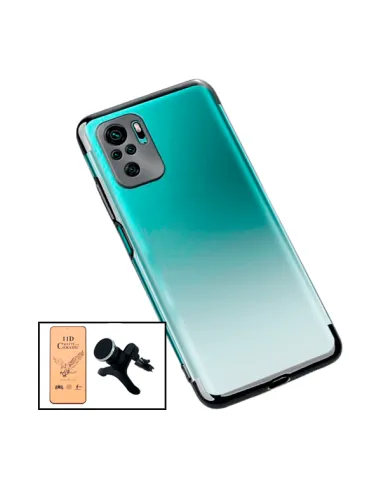 Kit Película CeramicGlass + Capa SlimArmor + Suporte Magnético Reforçado para Xiaomi Redmi Note 10 - Preto