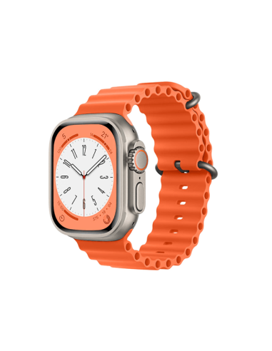 Bracelete Silicone Ocean Waves para Apple Watch Series 8 - 45mm - Laranja