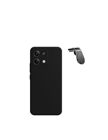 Kit Suporte Magnético L Safe Driving Carro + Capa Silicone Líquido Phonecare para Xiaomi Redmi Note 13 4G - Preto