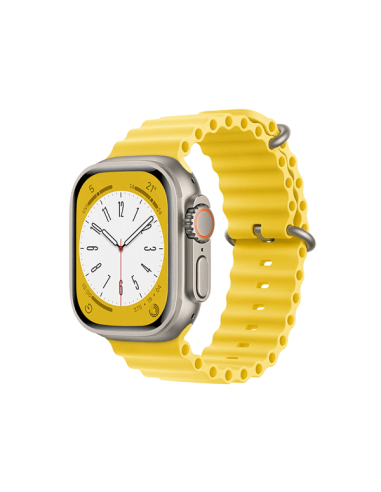 Bracelete Silicone Ocean Waves para Apple Watch Series 8 Aluminum - 45mm - Amarelo