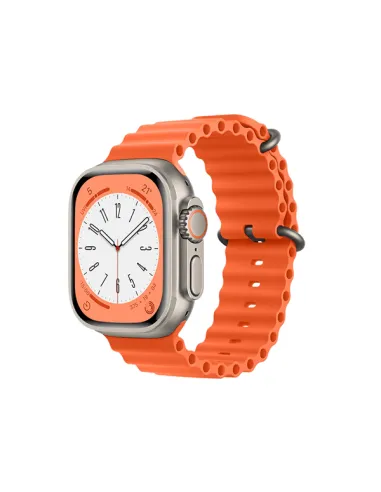 Bracelete Silicone Ocean Waves para Apple Watch Series 7 - 45mm - Laranja