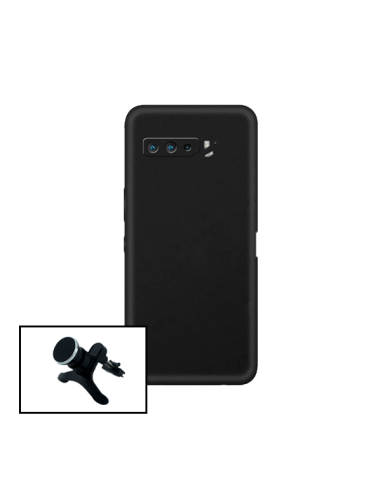 Kit Suporte Magnético Reforçado de Carro + Capa Silicone Líquido para Asus ROG Phone 5 Ultimate