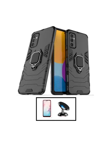 Kit Vidro Temperado ClearGlass + Capa Military + Suporte Magnético para Samsung Galaxy M32 5G - Preto