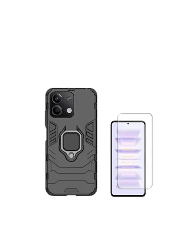 Kit Vidro Temperado ClearGlass + Capa Military  para Xiaomi Redmi Note 13 - Preto