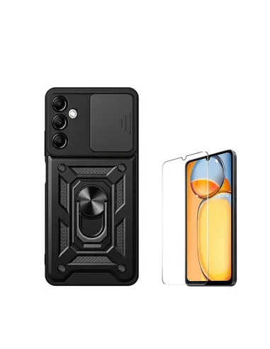 Kit Vidro Temperado ClearGlass + Capa Magnetic Slide Window  para Samsung Galaxy A15 - Preto