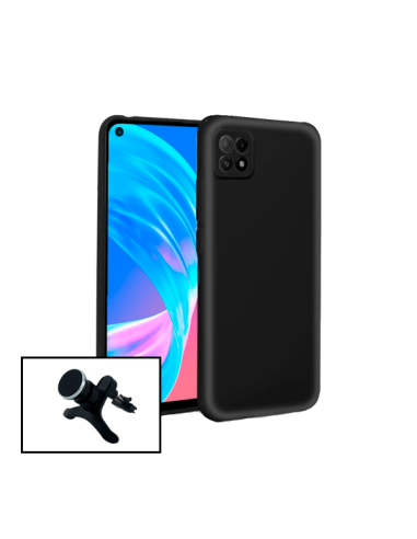 Kit Suporte Magnético Reforçado de Carro + Capa Silicone Líquido para Oppo A73 5G