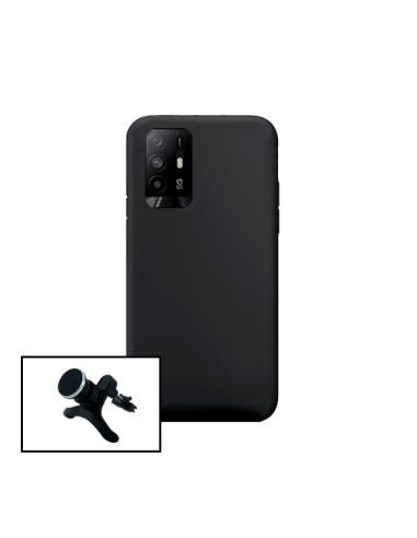 Kit Suporte Magnético Reforçado de Carro + Capa Silicone Líquido para Oppo A95 5G