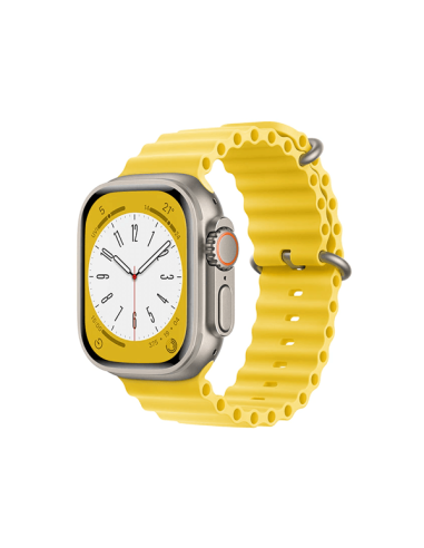 Bracelete Silicone Ocean Waves para Apple Watch Ultra - 49mm - Amarelo