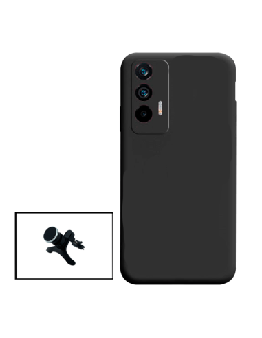 Kit Suporte Magnético Reforçado de Carro + Capa Silicone Líquido para Realme GT Neo