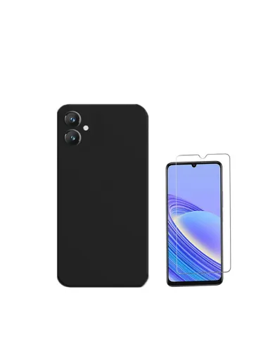 Kit Vidro Temperado ClearGlass + Capa Silicone Líquido  para Samsung Galaxy A05 - Preto