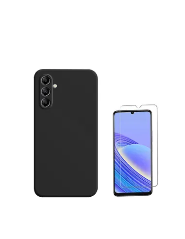 Kit Vidro Temperado ClearGlass + Capa Silicone Líquido  para Samsung Galaxy A05s - Preto