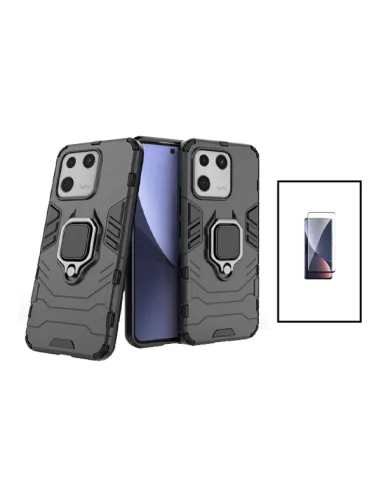 Kit Vidro Temperado Curved + Capa Military para Xiaomi 13 Pro - Preto