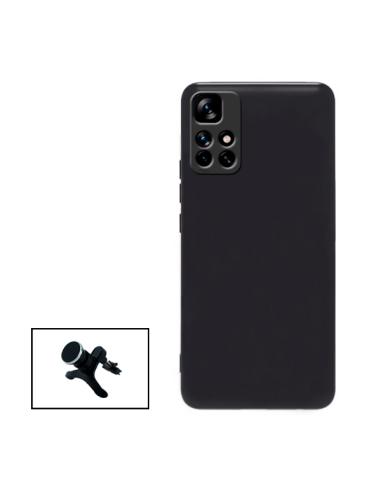 Kit Suporte Magnético Reforçado de Carro + Capa Silicone Líquido para Xiaomi Redmi Note 11S