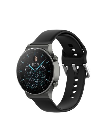 Bracelete SmoothSilicone Com Fivela para AmazFit Stratos 3 - Preto