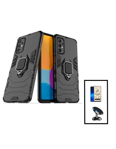 Kit Vidro Temperado CeramicGlass Full Cover + Capa 3X1 Military Defender + Suporte Magnético de Carro para Samsung Galaxy A23 5G