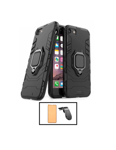 Kit Vidro Temperado CeramicGlass Full Cover + Capa 3X1 Military Defender + Suporte Magnético L Safe Driving Carro para Apple iPh