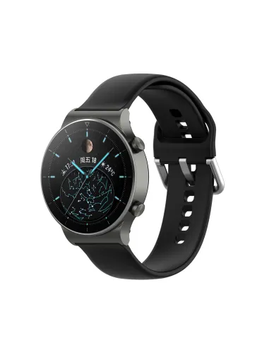 Bracelete SmoothSilicone Com Fivela para AmazFit GTR 3 - 47mm - Preto