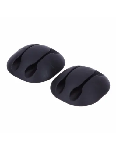 Organizador de Cabos Duplo em Silicone - Preto