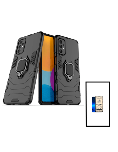 Kit Vidro Temperado CeramicGlass Full Cover + Capa 3X1 Military Defender para Samsung Galaxy A23 5G - Preto