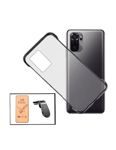 Kit Vidro Temperado CeramicGlass Full Cover + Capa Invisible Bumper + Suporte Magnético L Safe Driving Carro - Preto para Xiaomi