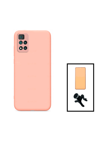 Kit Vidro Temperado CeramicGlass Full Cover + Capa Silicone Líquido + Suporte Magnético de Carro Reforçado para Xiaomi Poco X4 N