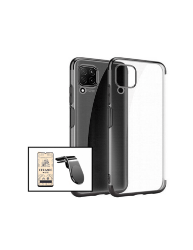 Kit Vidro Temperado CeramicGlass Full Cover + Capa SlimArmor + Suporte Magnético L Safe Driving Carro para Samsung Galaxy A12 Na