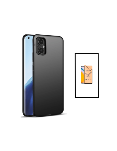 Kit Vidro Temperado CeramicGlass Full Cover + Capa SlimShield para Oppo Reno8 Lite - Preto