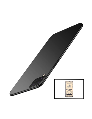 Kit Vidro Temperado CeramicGlass Full Cover + Capa SlimShield para Samsung Galaxy A42 5G Preto