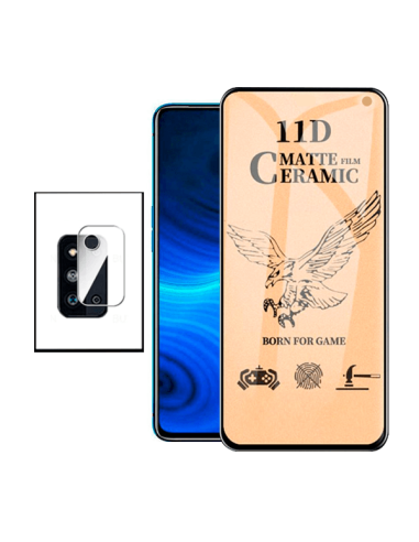 Kit Vidro Temperado CeramicGlass Full Cover + Película de Camara para Samsung Galaxy F52 5G