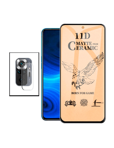 Kit Vidro Temperado CeramicGlass Full Cover + Película de Camara para Xiaomi Redmi Note 10 Pro