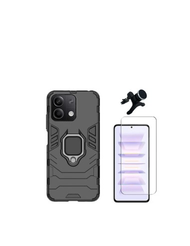 Kit Vidro Temperado ClearGlass + Capa 3X1 Military Defender + Suporte Magnético de Carro Reforçado Phonecare para Xiaomi Redmi N