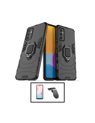 Kit Vidro Temperado ClearGlass + Capa 3X1 Military Defender + Suporte Magnético L Safe Driving Carro para Samsung Galaxy A13 5G