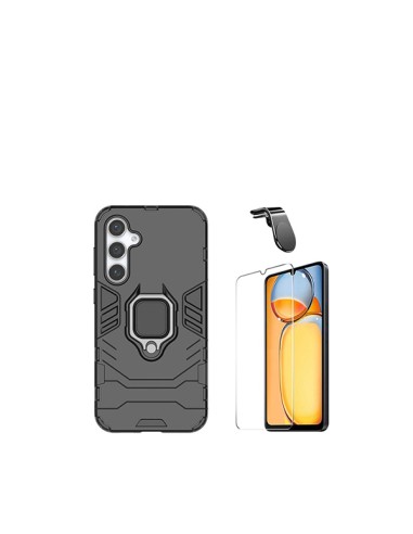 Kit Vidro Temperado ClearGlass + Capa 3X1 Military Defender + Suporte Magnético L Safe Driving Carro Phonecare para Samsung Gala