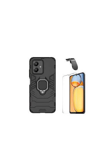 Kit Vidro Temperado ClearGlass + Capa 3X1 Military Defender + Suporte Magnético L Safe Driving Carro Phonecare para Xiaomi Redmi