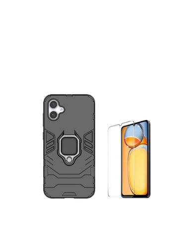 Kit Vidro Temperado ClearGlass + Capa 3X1 Military Defender Phonecare para Samsung Galaxy A05 - Preto