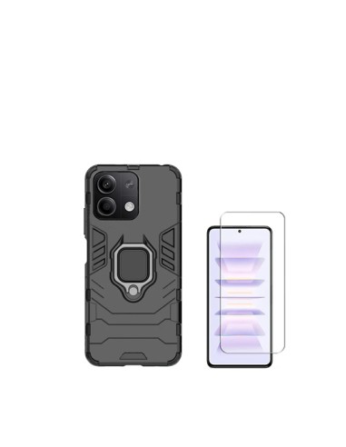 Kit Vidro Temperado ClearGlass + Capa 3X1 Military Defender Phonecare para Xiaomi Redmi Note 13 - Preto