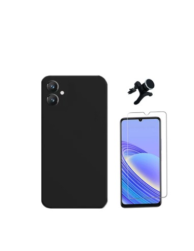 Kit Vidro Temperado ClearGlass + Capa Silicone Líquido + Suporte Magnético de Carro Reforçado Phonecare para Samsung Galaxy A05 