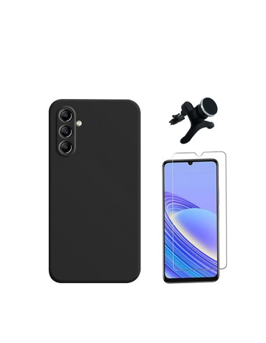 Kit Vidro Temperado ClearGlass + Capa Silicone Líquido + Suporte Magnético de Carro Reforçado Phonecare para Samsung Galaxy A15 