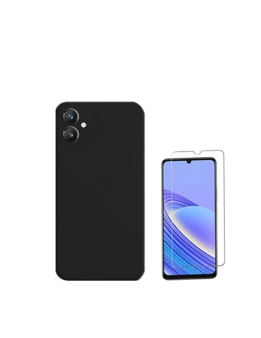 Kit Vidro Temperado ClearGlass + Capa Silicone Líquido Phonecare para Samsung Galaxy A05 - Preto