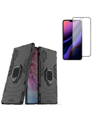 Kit Película de Vidro Temperado Curved + Capa 3X1 Military Defender para Samsung Galaxy Note 10+ 5G