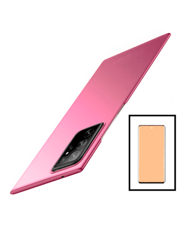 Kit Película de Vidro Temperado Curved + Capa SlimShield para Samsung Galaxy S22 Ultra 5G - Rosa