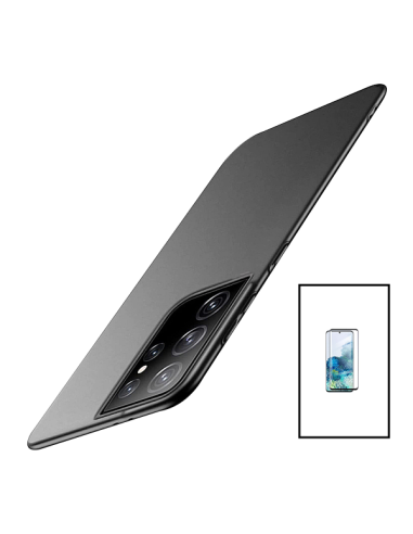 Kit Película de Vidro Temperado Curved + Capa SlimShield para Samsung Galaxy S23 Ultra - Preto