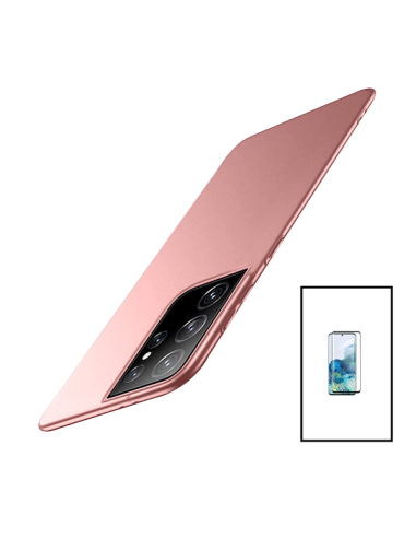 Kit Película de Vidro Temperado Curved + Capa SlimShield para Samsung Galaxy S23 Ultra - Rosa