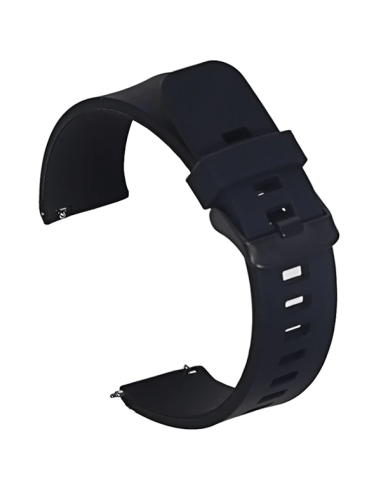 Bracelete SmoothSilicone Com Fivela para Garmin Fenix 7S - Solar Edition 42mm - Preto