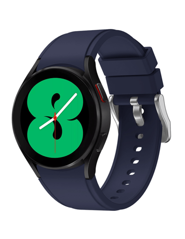 Bracelete SmoothSilicone Com Fivela para Samsung Galaxy Watch4 44mm - Azul Escuro